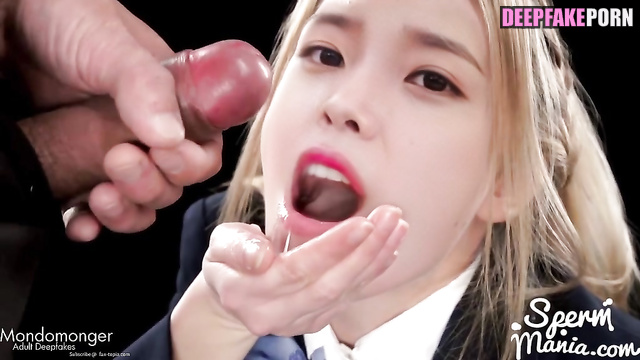 Lots of cumshots in IU's mouth - she swallows (진짜 가짜 아이유) [PREMIUM]