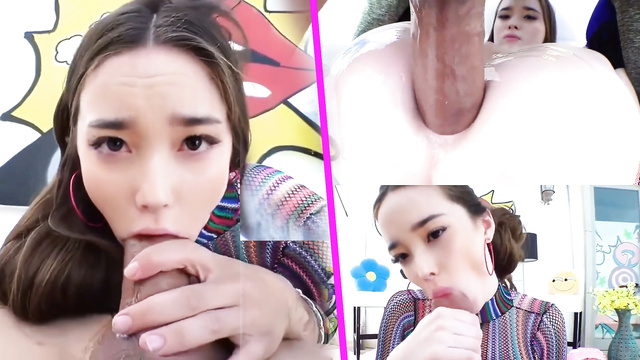 IU throats a big cock and gets her ass fucked