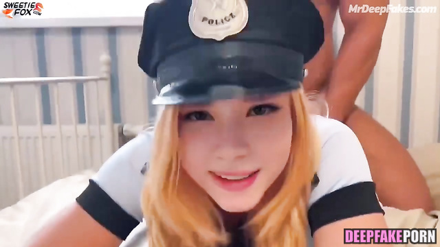 Real fake girl Snowbabyyx fucked in police suit
