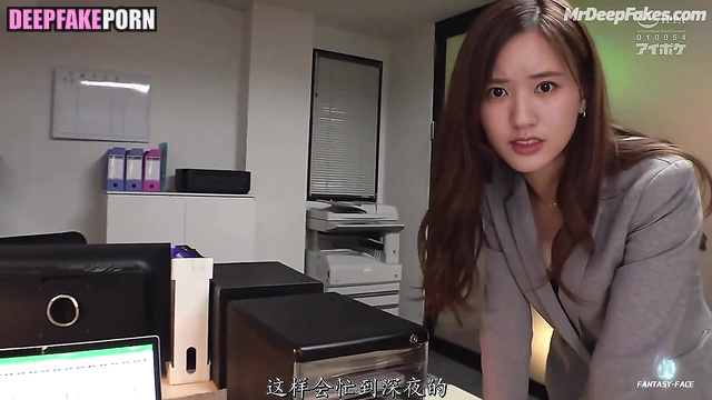 智能換臉 Deepfake office sexual games with Zhao Lusi/赵露思 doing blowjob