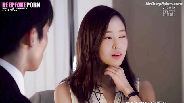 Office lady wanna fuck new colleague, fake Minju / アイズワン セックスシーン