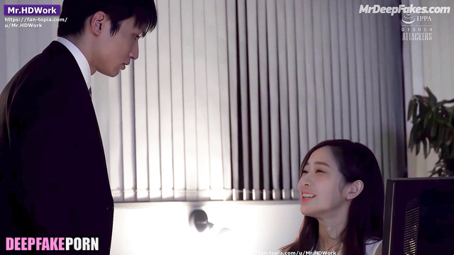 Office lady wanna fuck new colleague, fake Minju / アイズワン セックスシーン