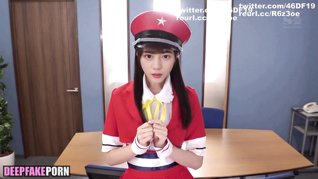 Fake Nao Kosaka made blowjob in police suit / 小坂 菜緒 日向坂46 [PREMIUM]