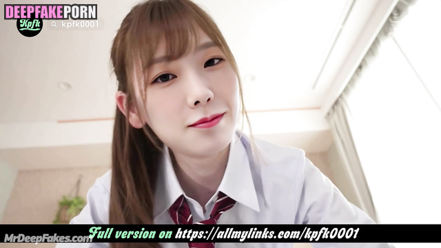 Cool schoolgirl Taeyeon kissed a classmate, ai - 少女時代 ディープフェイクポルノ