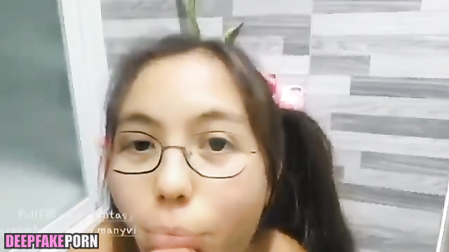 Pov sex scene of blowjob by passionate brunette Tiptoe Tingles ASMR