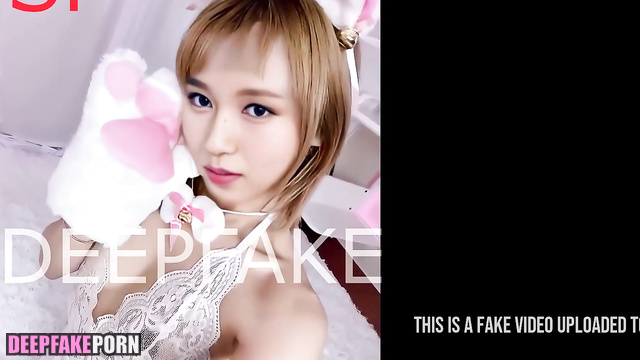Mina in costume showing her tail (미나 트와이스 딥페이크) deepfake