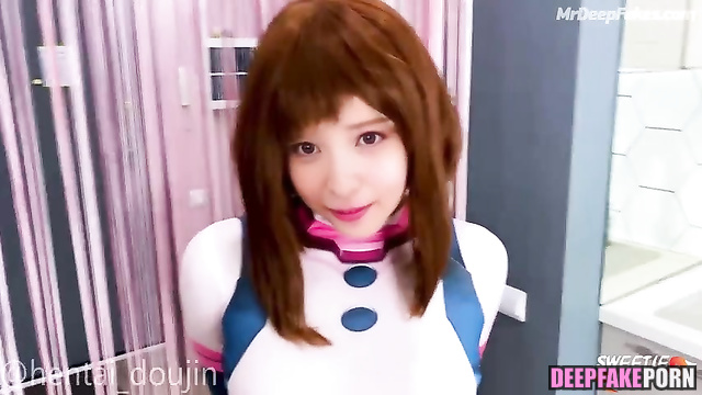 Hot fake Ayane Sakura is dressed up in costume // 佐倉 綾音 ディープフェイク