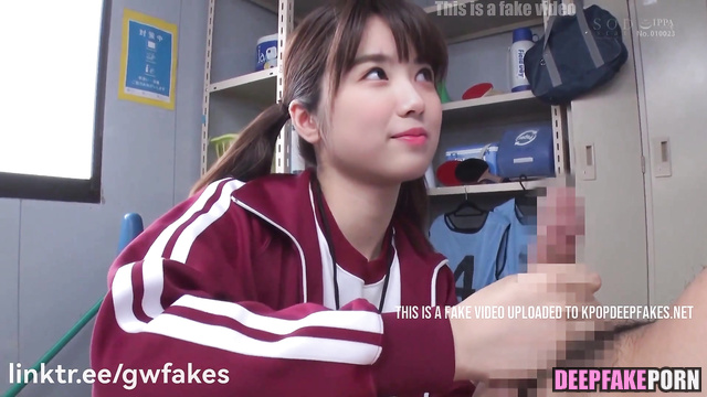 HKT48 // Sporty Nako Yabuki sucks cock (矢吹奈子 フェラ ディープフェイク)