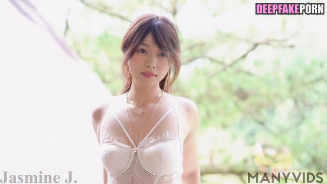 Japanese girl in charming lingerie in a country house
