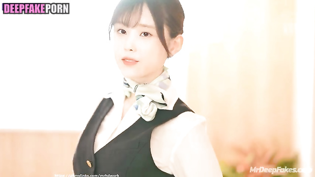 Fake porn 아이유 IU is more than just sexy stewardess SHE IS WILD 가짜 포르노