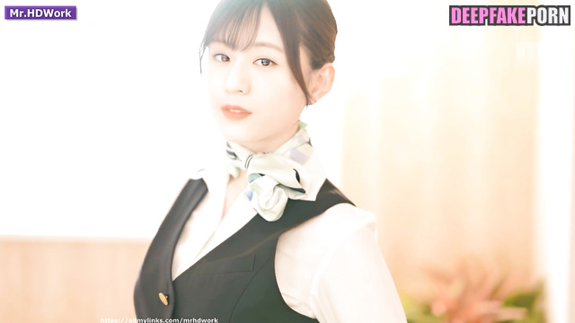 Passionate sex after flight, pretty stewardess Krystal Jung 정수정 섹스 장면 ai