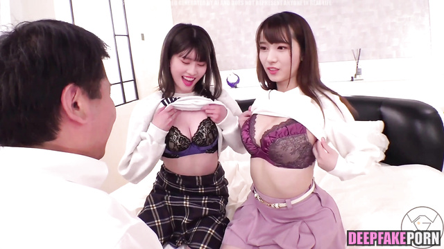 Threesome cool sex scenes - Momo, Sana (トゥワイス ディープフェイクビデオ)