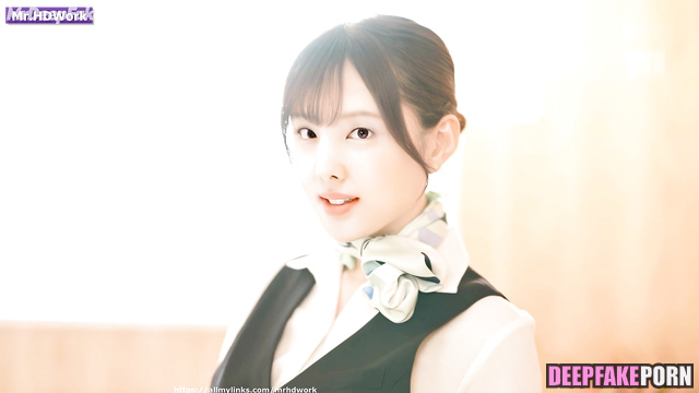 Hot leggy babe Nayeon (トゥワイス 本物の偽物) having cool sex after flight - A.I.