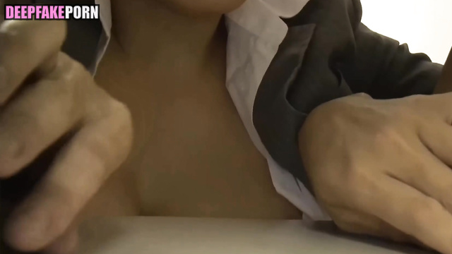 Fucker touching her huge boobs, Nagisa Aoyama (青山 なぎさ ディープフェイクビデオ) A.I.