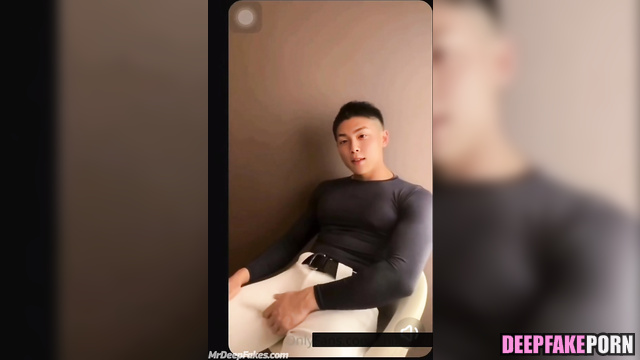 Handsome brunet jerking off with dreaming on you [吴磊 性爱场景] fake Leo Wu