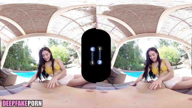 Pokimane fucking with rich daddy near the private pool - real fake