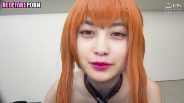 Fake Kanna Hashimoto (橋本 環奈 セックスシーン) playing with guy in anime suit