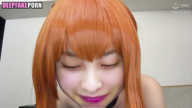 Fake Kanna Hashimoto (橋本 環奈 セックスシーン) playing with guy in anime suit