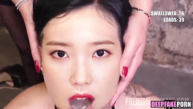 Her pretty red lips were cumed to the fullest / IU (아이유 섹스 테이프) fakeapp