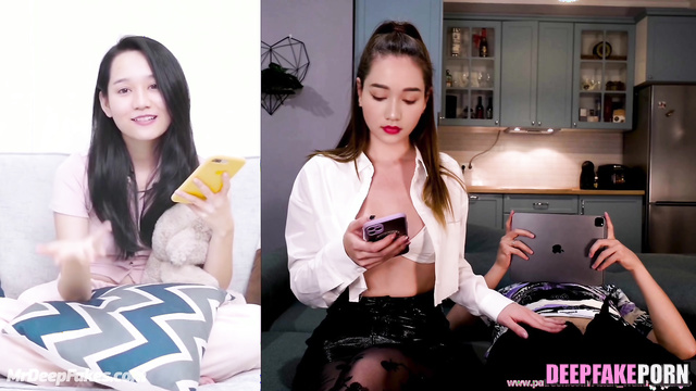 She gets distracted by phone during masturbation / Truc Anh real fake