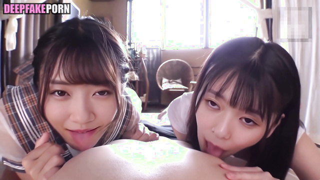 Mei Nagano 永野 芽郁 thinks she can suck better than 芳根 京子 Kyōko Yoshine 人工知能 a.i.