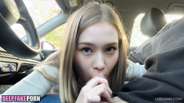 Cute blonde Sana トゥワイス インターネットの有名人 decided to make it in the car, A.I. [PREMIUM]