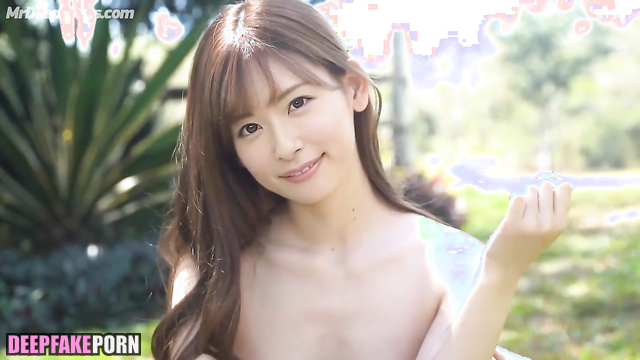 Solo ai scene with sexy star in bikini, Aiko Kaito (皆藤愛子 ディープフェイク)