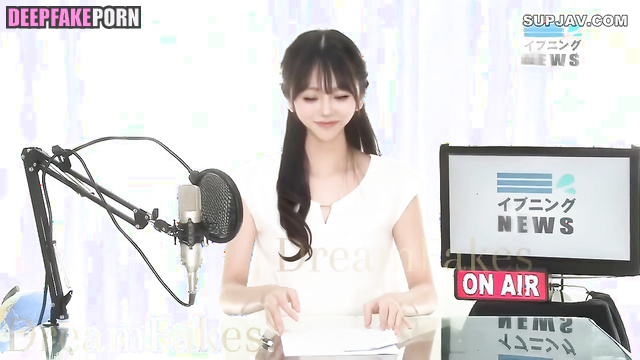 Brunette enjoying sex after strange tv show - Sullyoon (설윤 엔믹스) real fake