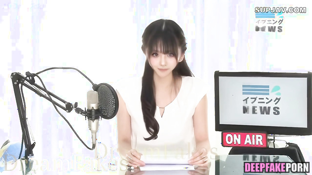 Brunette enjoying sex after strange tv show - Sullyoon (설윤 엔믹스) real fake