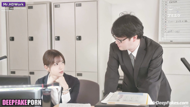 Office lady couldn't resist her new colleague アイズワン 人工知能 Yujin real fake