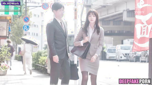 Office lady couldn't resist her new colleague アイズワン 人工知能 Yujin real fake