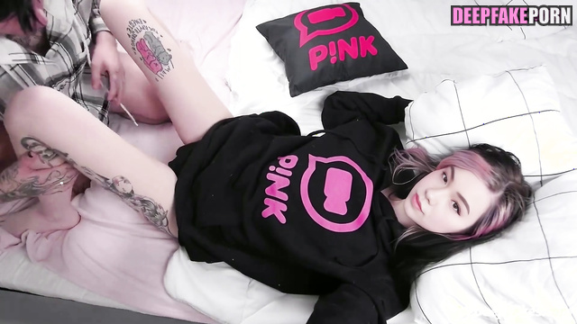 QuarterJade in deepfake erotic / she invited a handsome guy from Twich