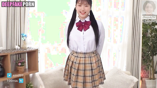 Slutty schoolgirl Wonhee (원희) indulges in solo masturbation, fakeapp